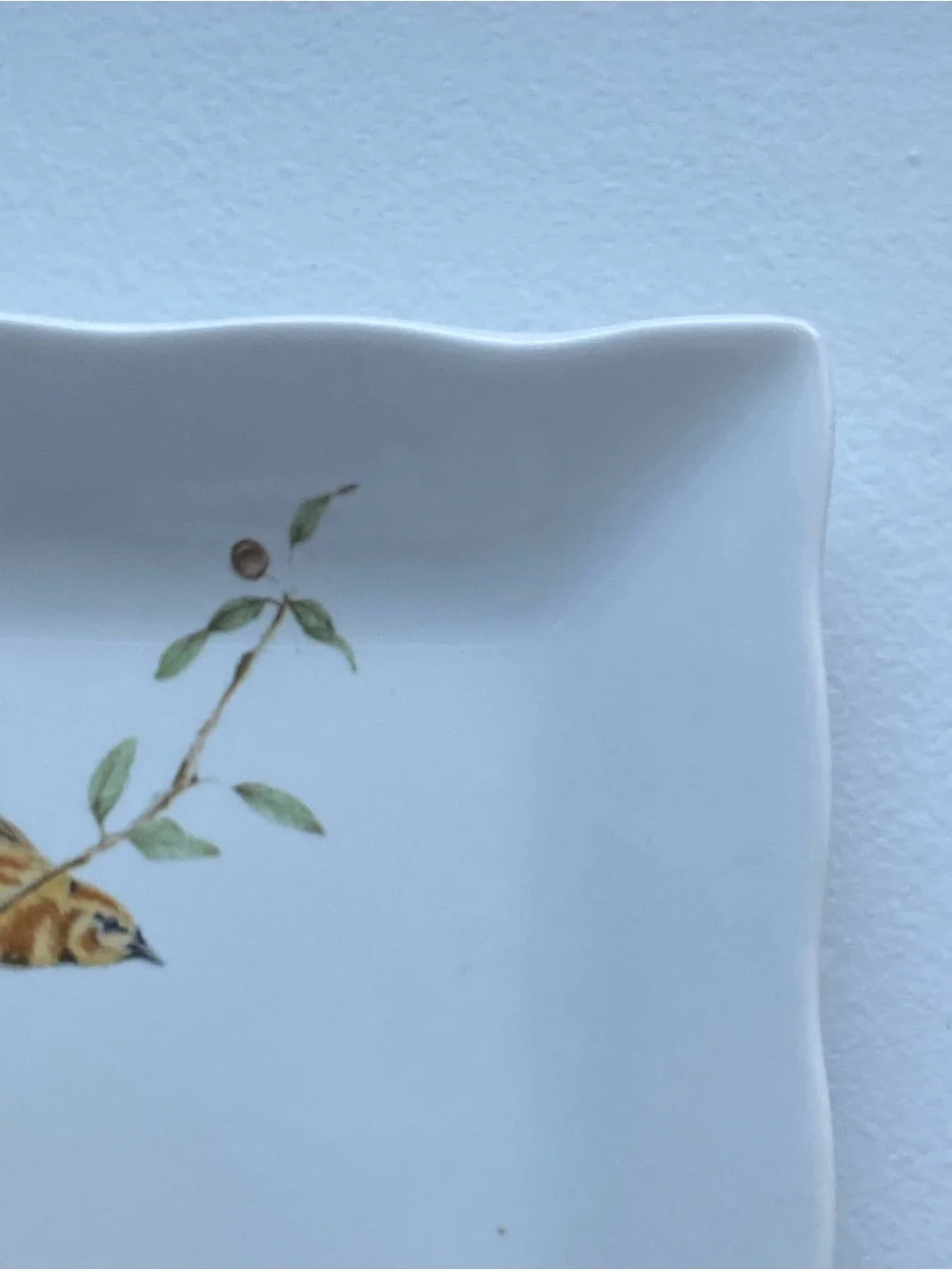 Bird Trinket Dish 222 Fifth EARLY BIRD Appetizer Plate yellow Songbird 5.25